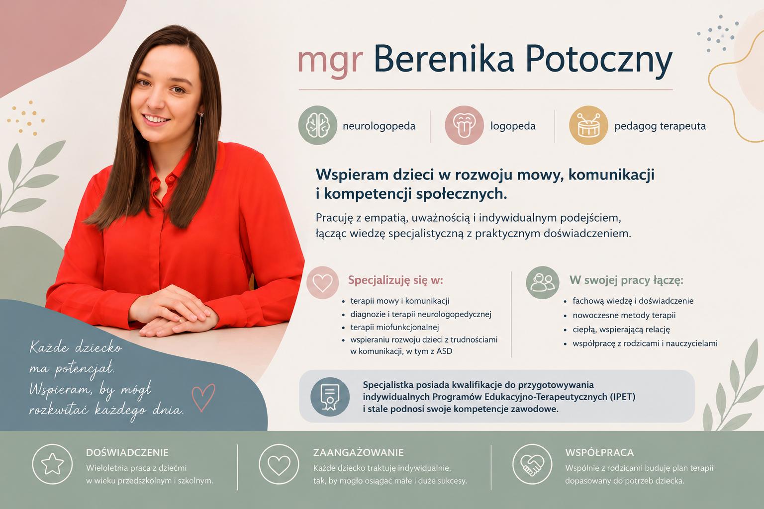 Berenika Potoczny - Neurologopeda Przedkszkole Beniaminek